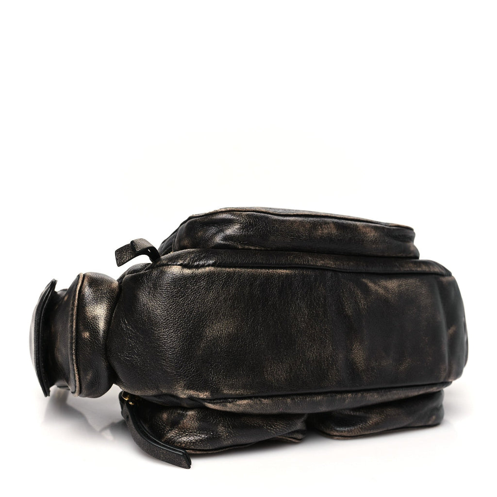Distressed Nappa Pocket Bag  Sand Coffee