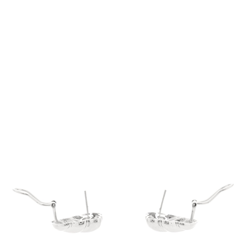 18K White Gold Croissant Earrings
