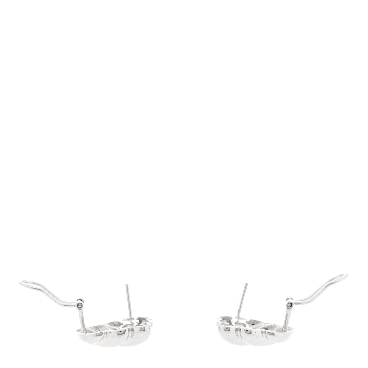 18K White Gold Croissant Earrings
