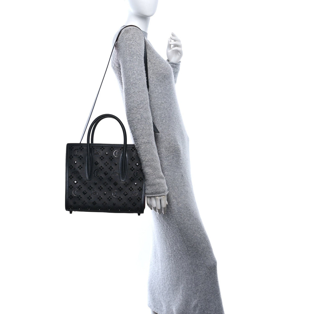 Calfskin Spikes Loubinthesky Medium Paloma Black