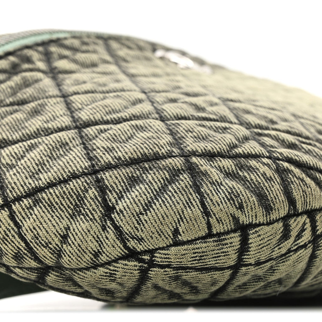 Denim Quilted Denimpression Waist Bag Green Black
