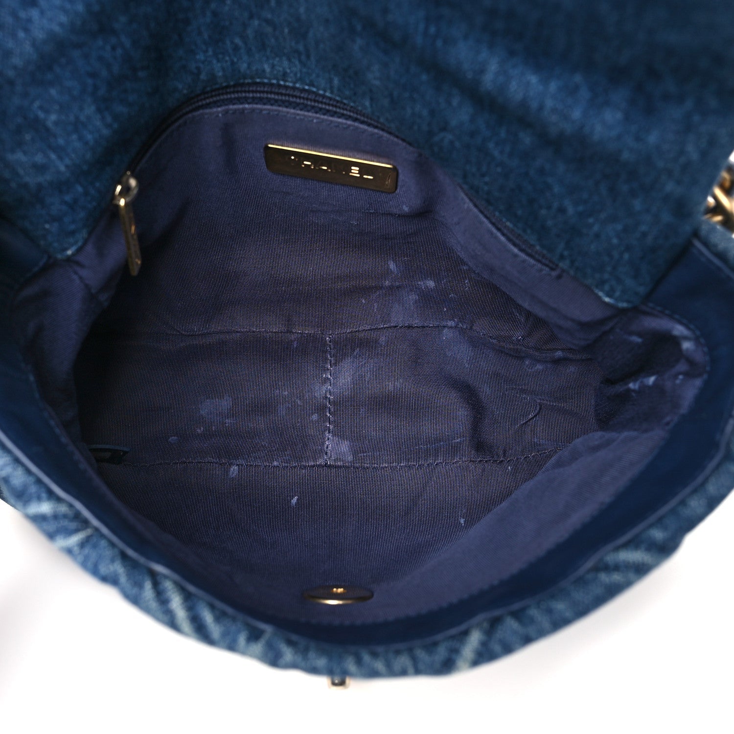 Denim Quilted Medium Chanel 19 Flap Blue