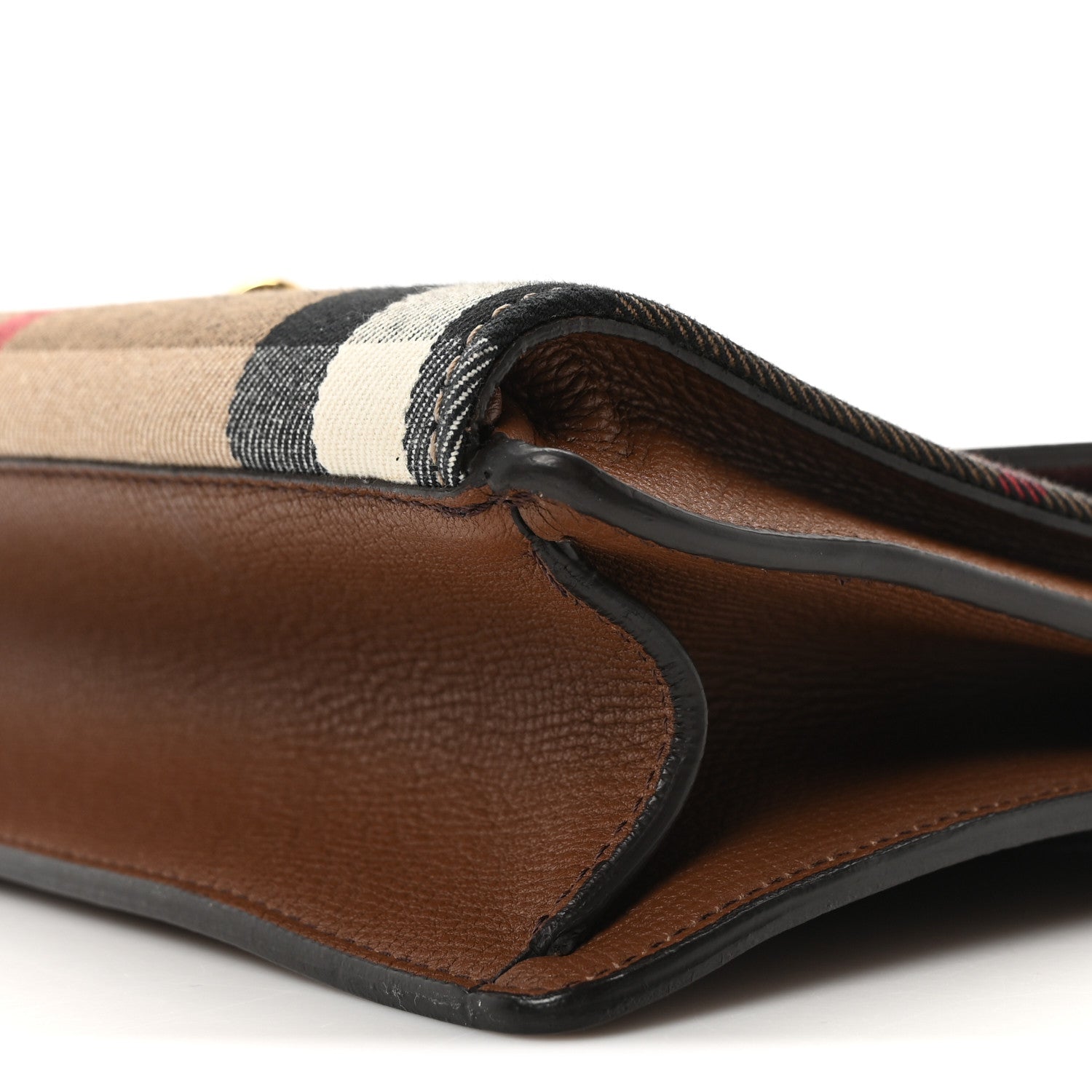 Derby Calfskin House Check Small Macken Crossbody Bag Tan