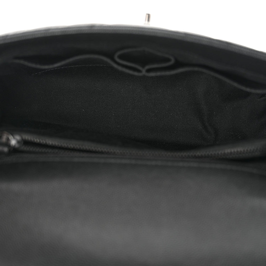 Caviar Chevron Quilted Small Coco Handle Flap So Black
