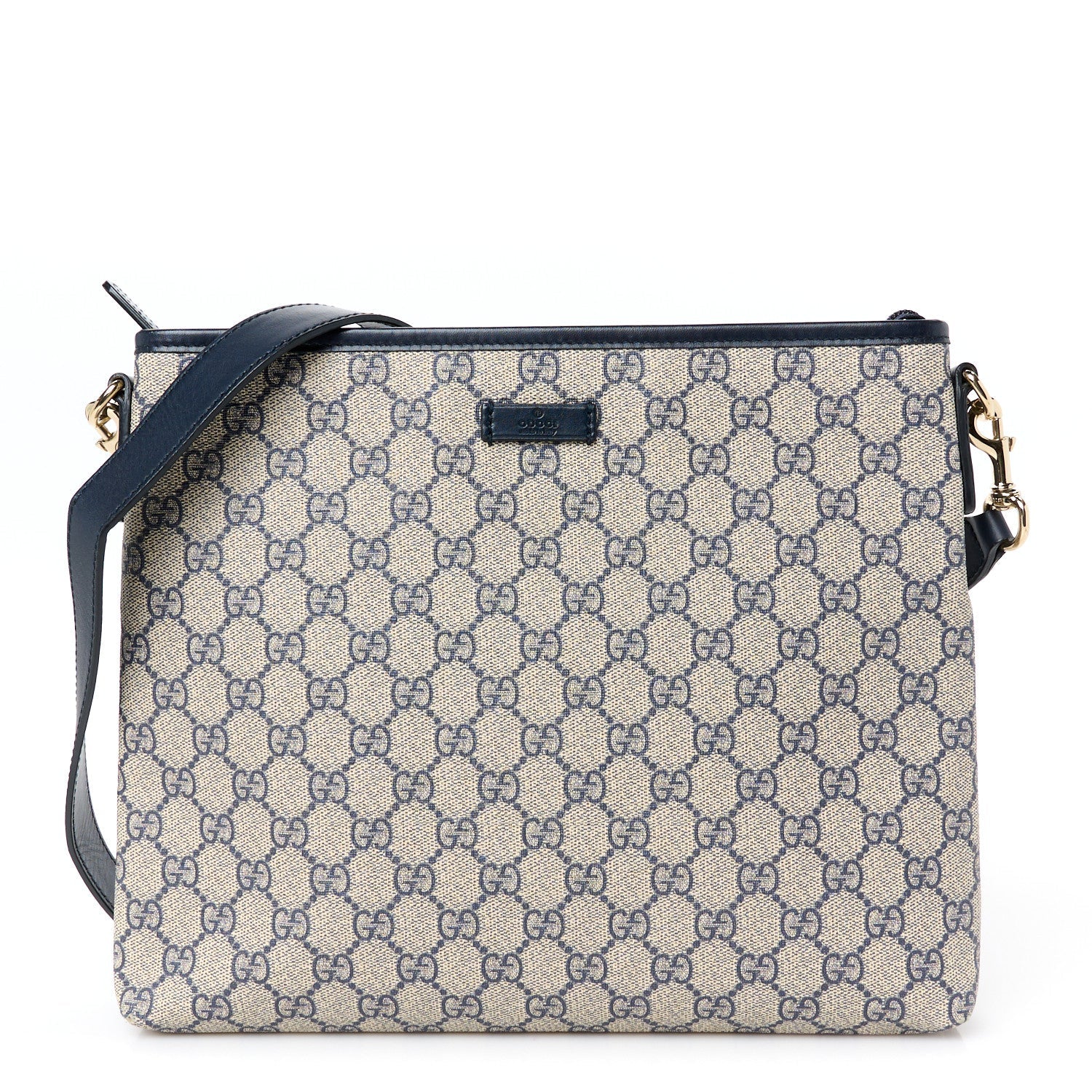 GG Plus Monogram Medium Flat Messenger Bag Navy