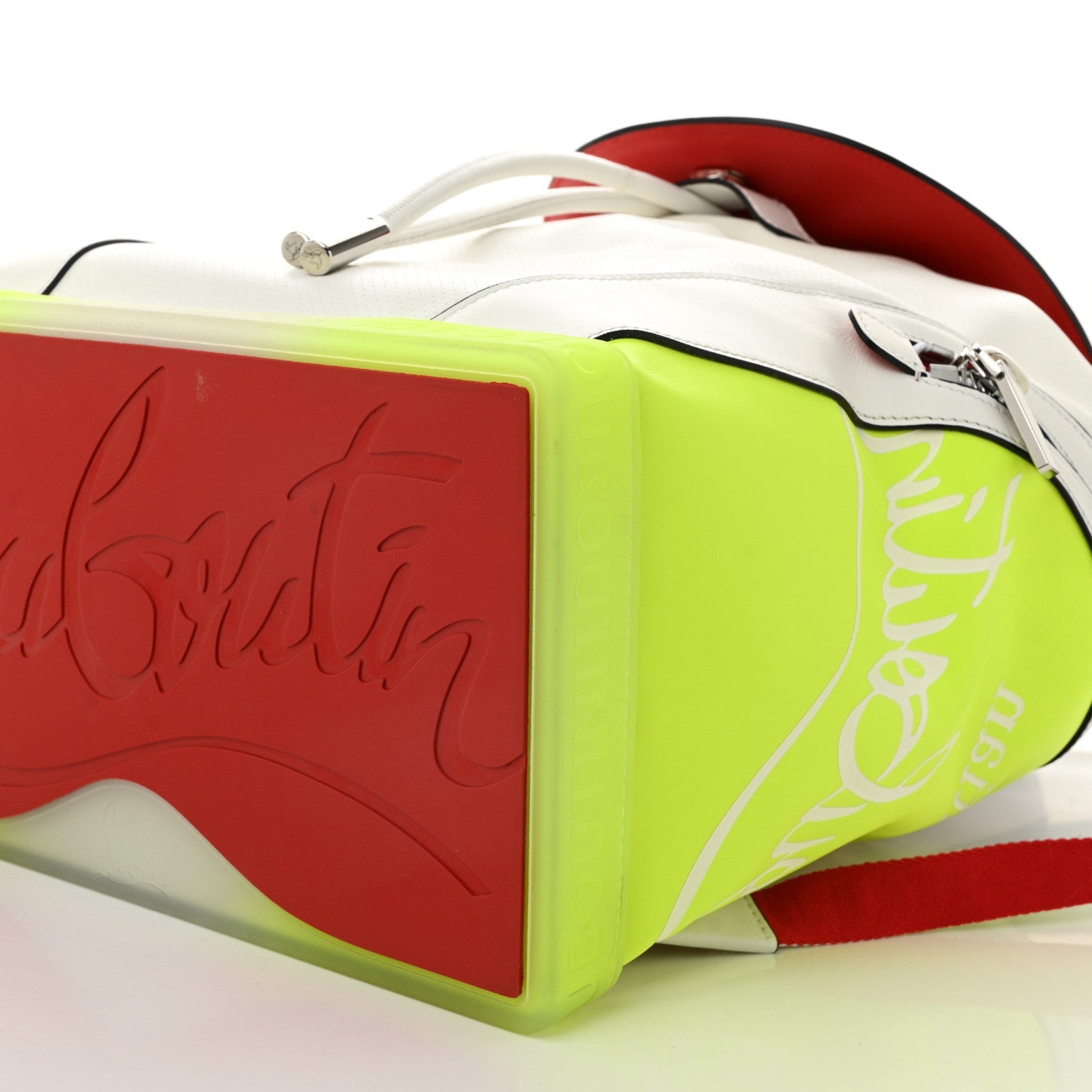 Calfskin Explorafunk Backpack Bianco Fluo Yellow