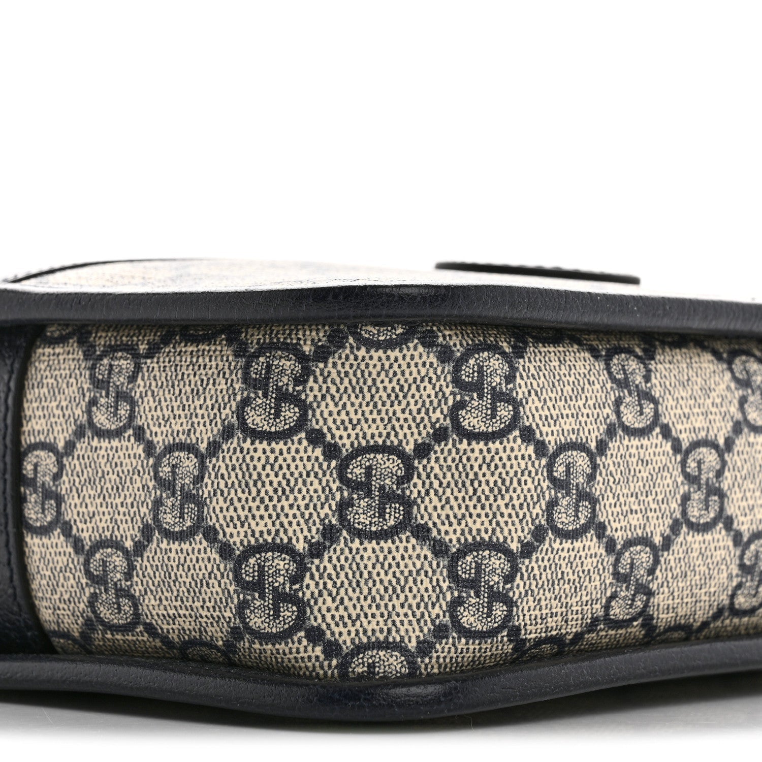 GG Supreme Monogram Textured Dollar Calfskin Mini Retro Interlocking G Shoulder Bag Beige Blue