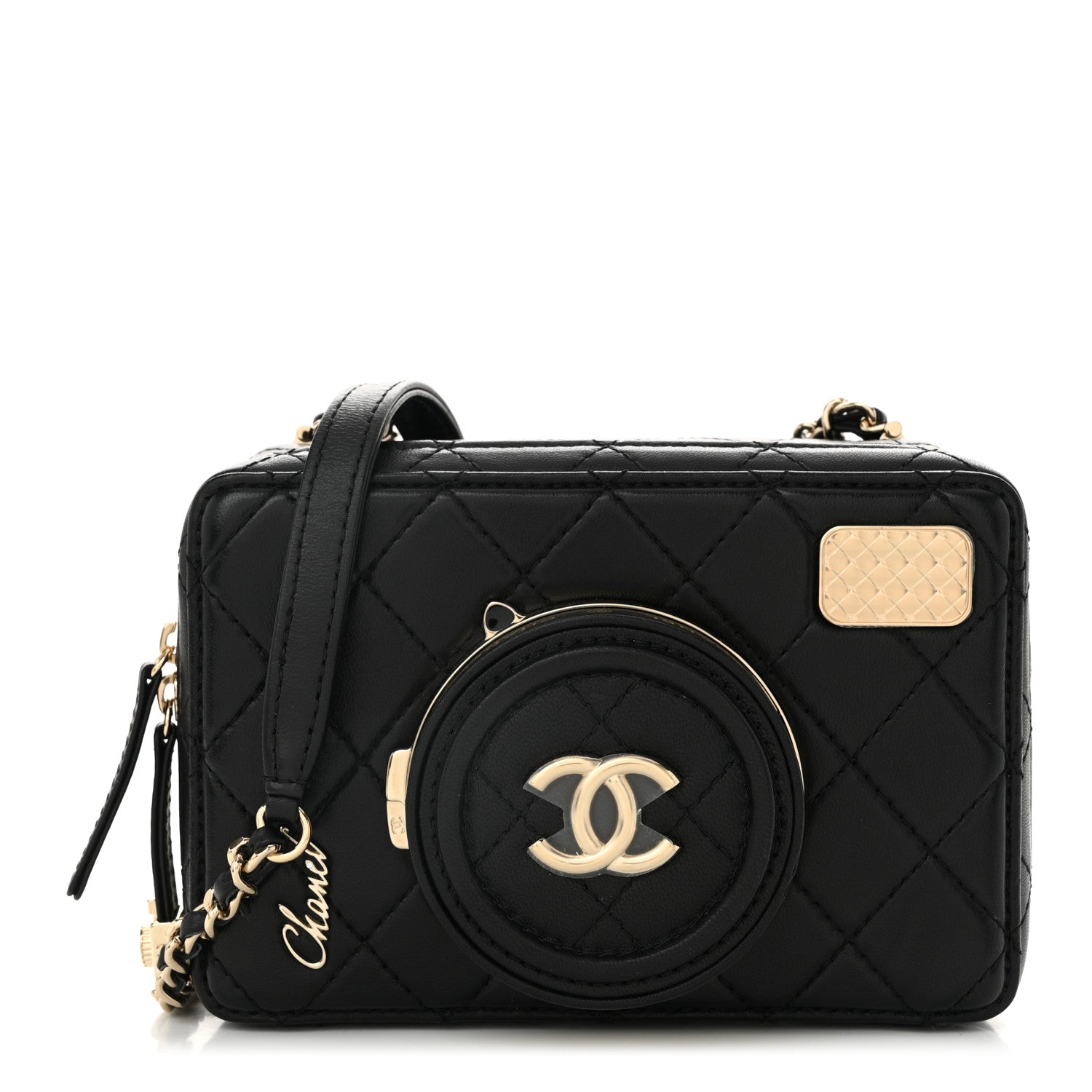 Lambskin Quilted Coco Click Bag Black