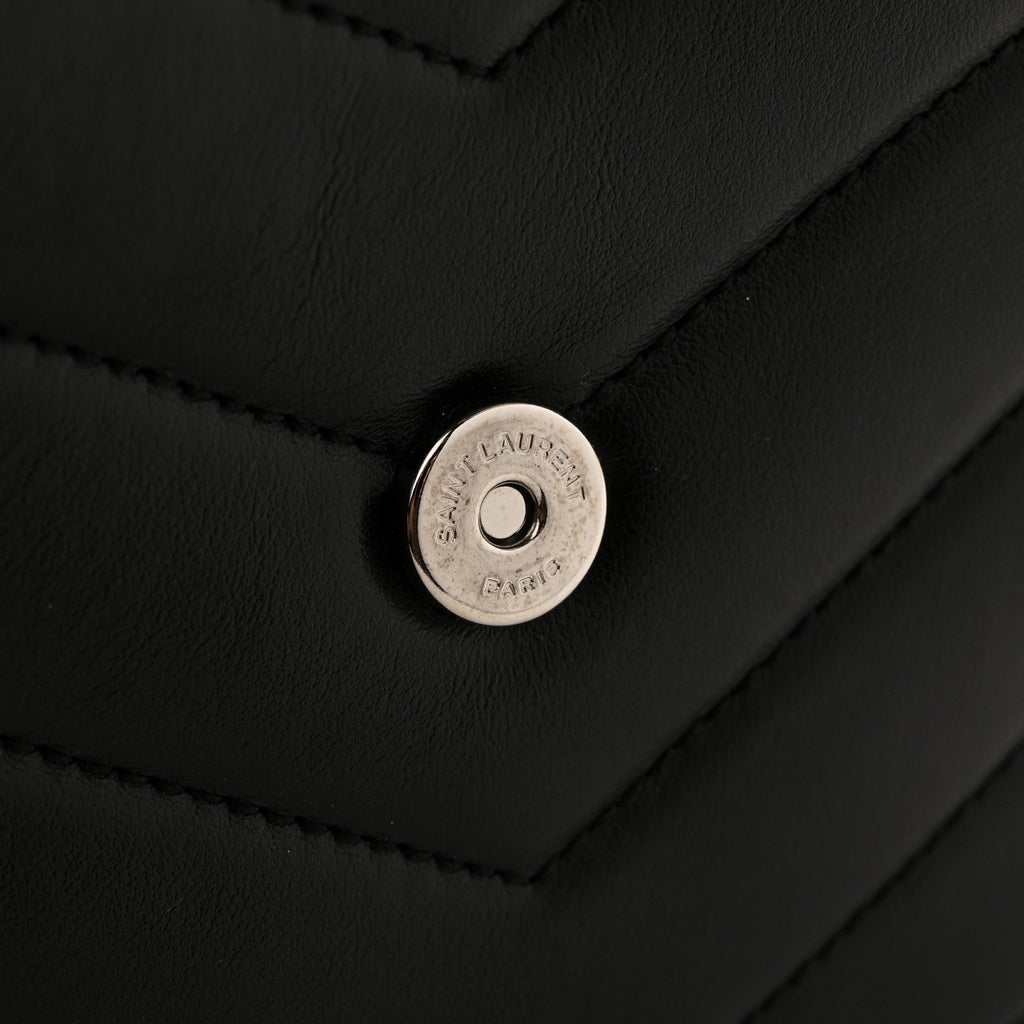 Calfskin Y Quilted Monogram Toy Loulou Crossbody Bag Black