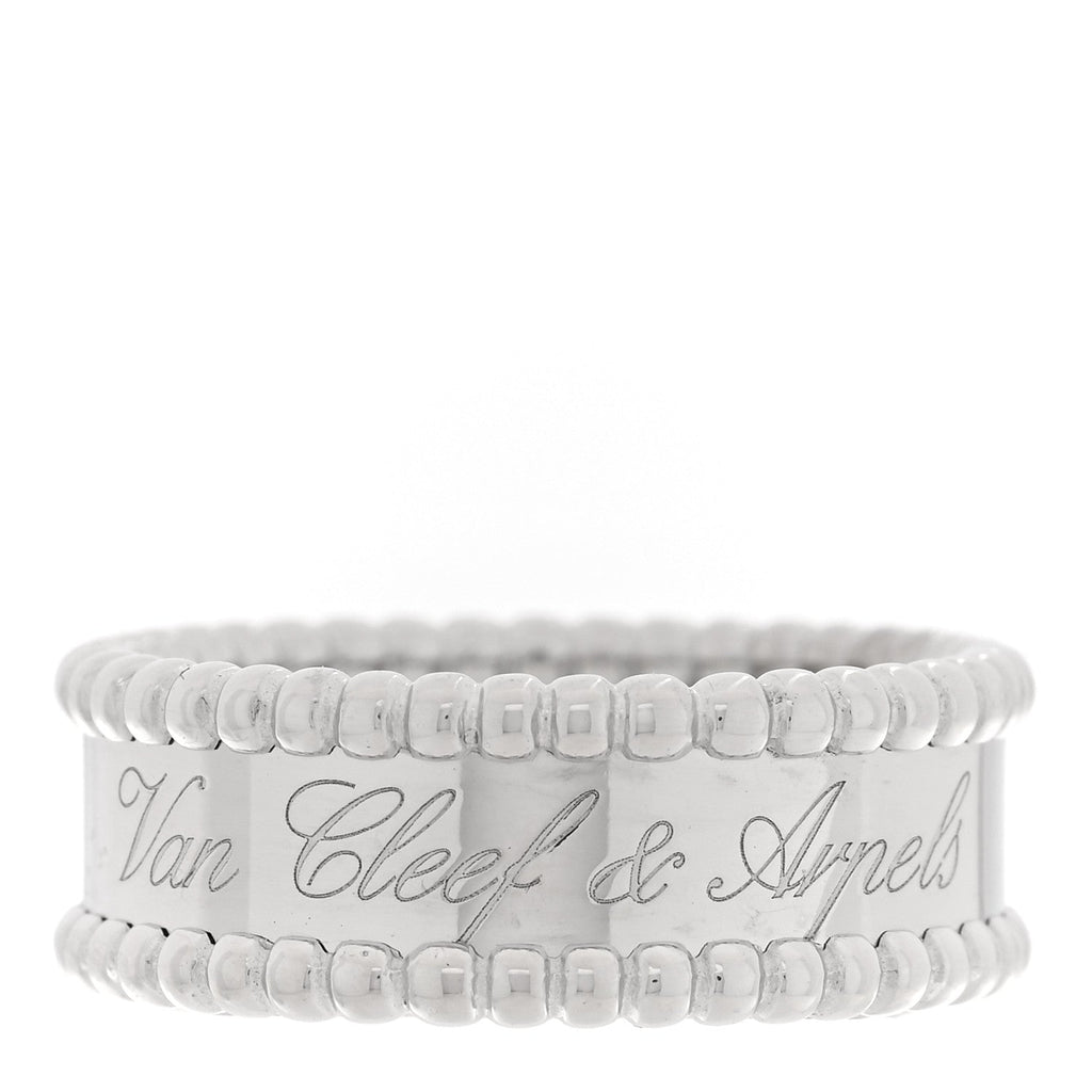 18K White Gold Perlee Signature Ring 57 8