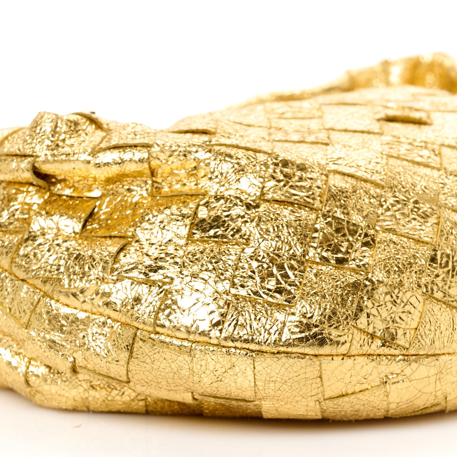 Metallic Nappa Intrecciato Mini Jodie Gold