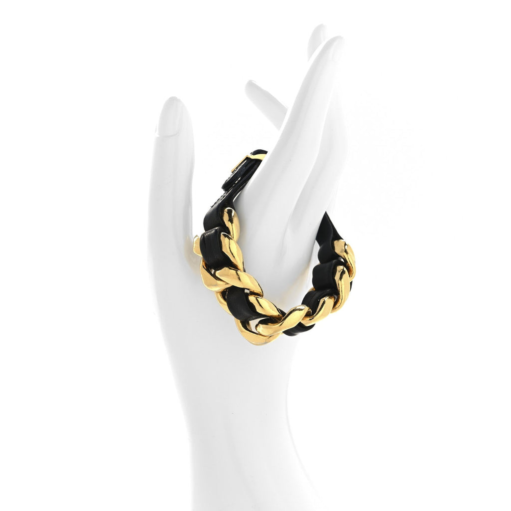 Lambskin Chain Bracelet Black