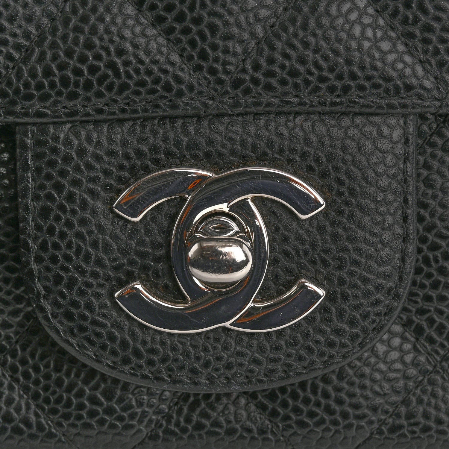 Caviar Quilted Mini Square Flap Black