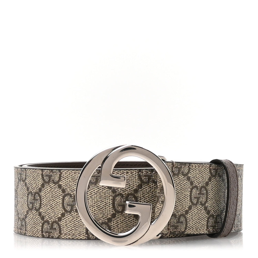 GG Supreme Monogram Textured Dollar Calfskin Blondie 30mm Belt 85 34 Beige Ebony New Acero