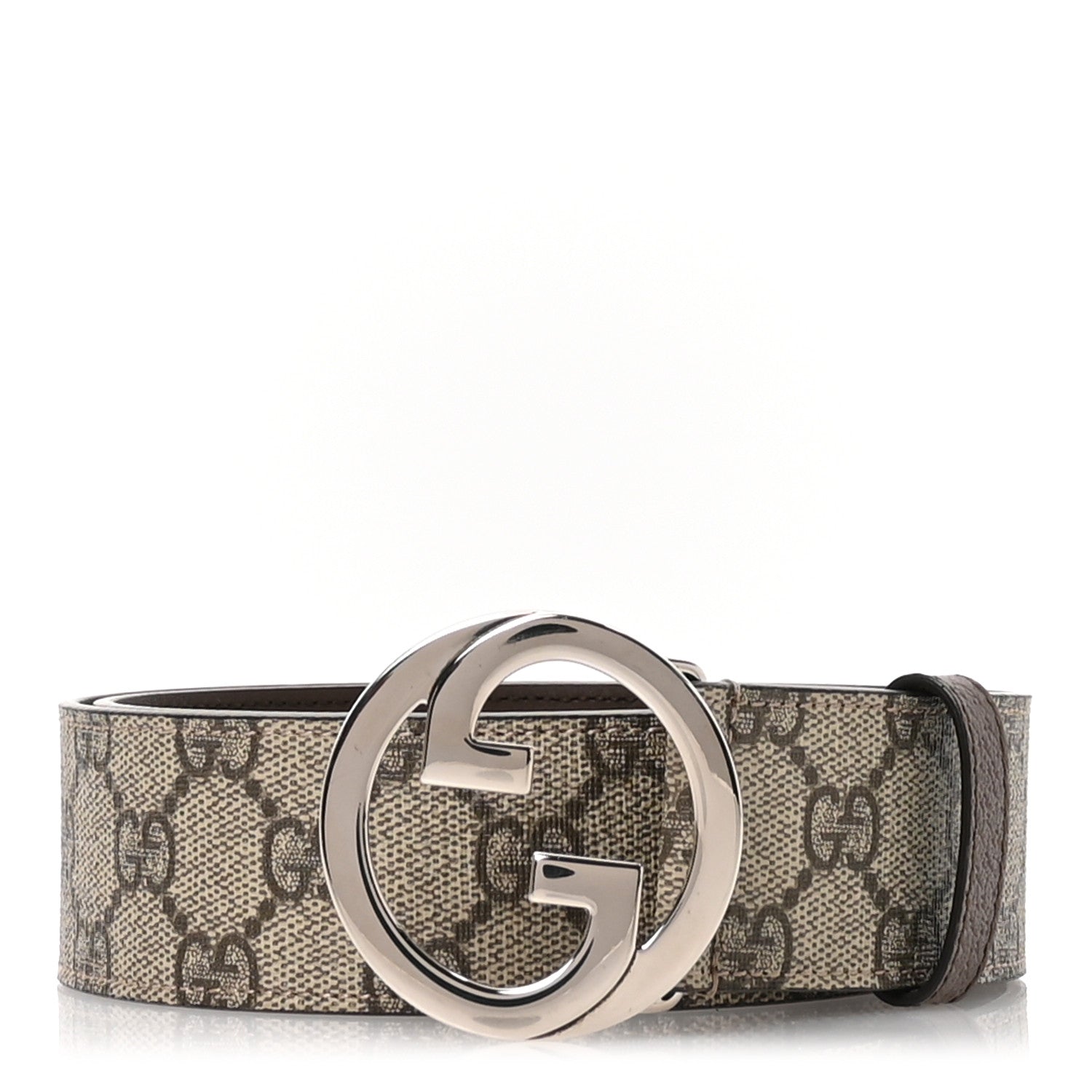 GG Supreme Monogram Textured Dollar Calfskin Blondie 30mm Belt 85 34 Beige Ebony New Acero