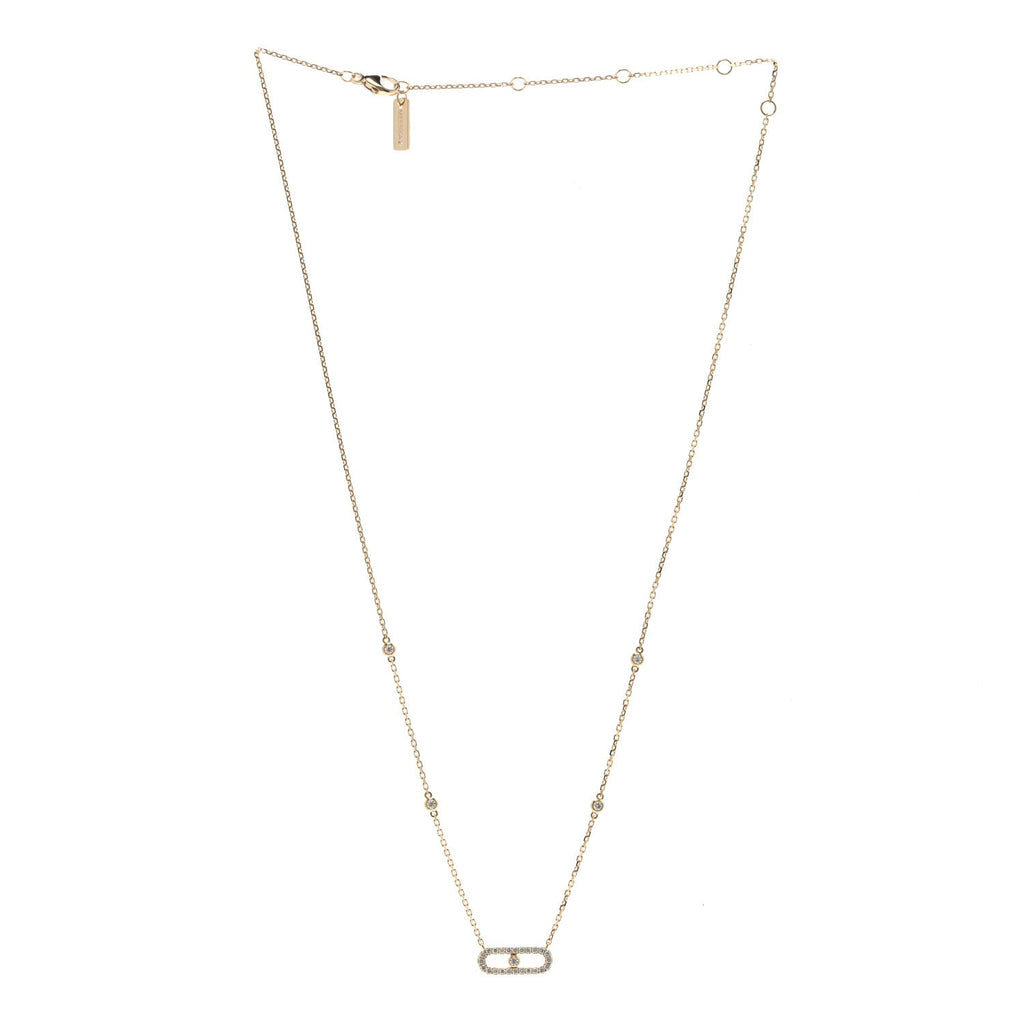 18K Yellow Gold Diamond Move Uno Pave Necklace