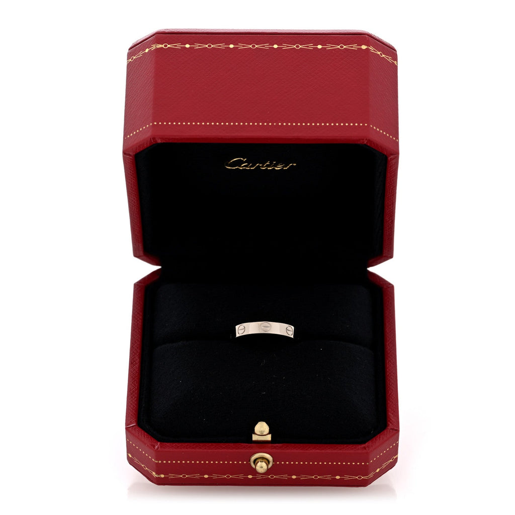 18K White Gold 3.5mm LOVE Wedding Band Ring 53 6.5