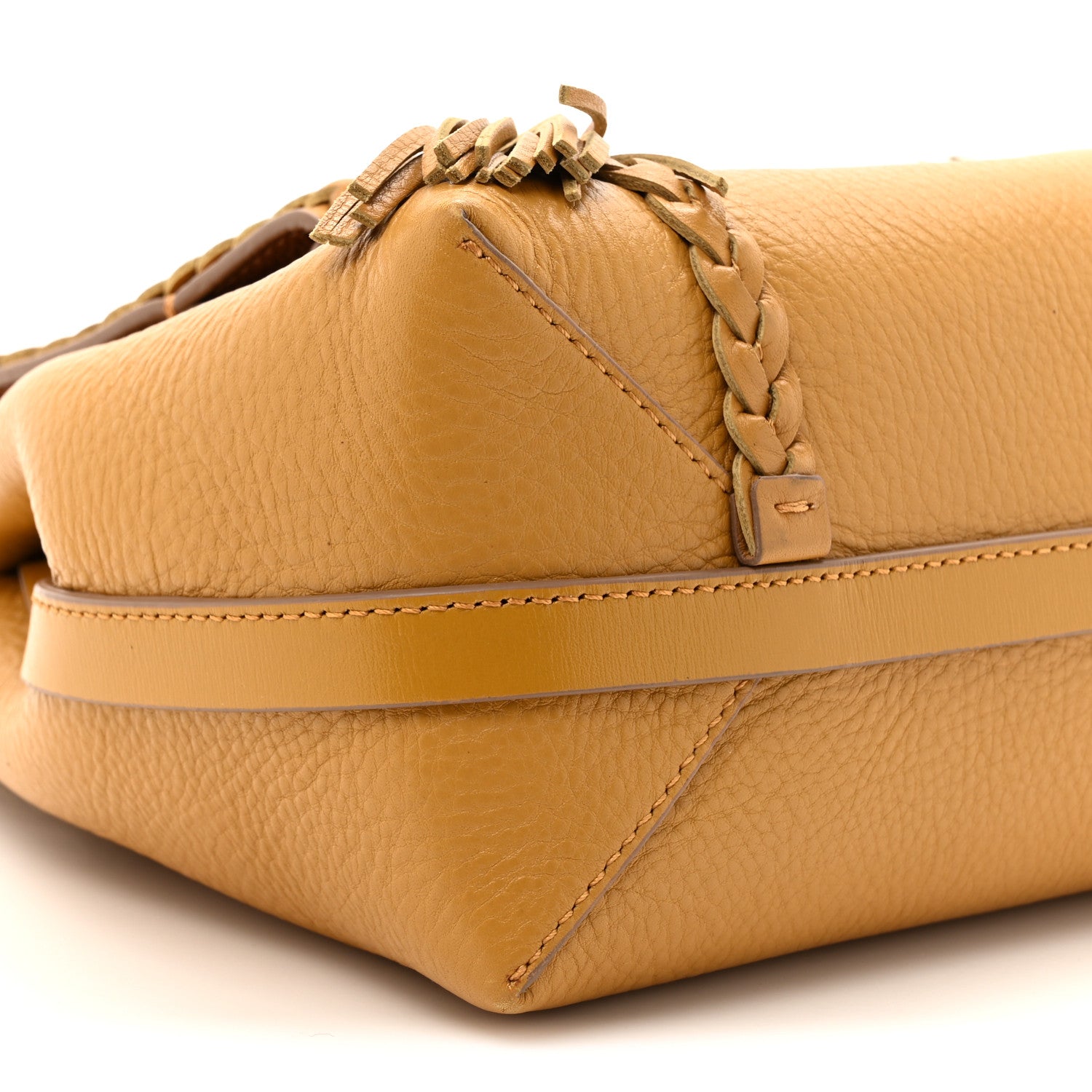 Grained Calfskin Medium Penelope Shoulder Bag Dusty Gold