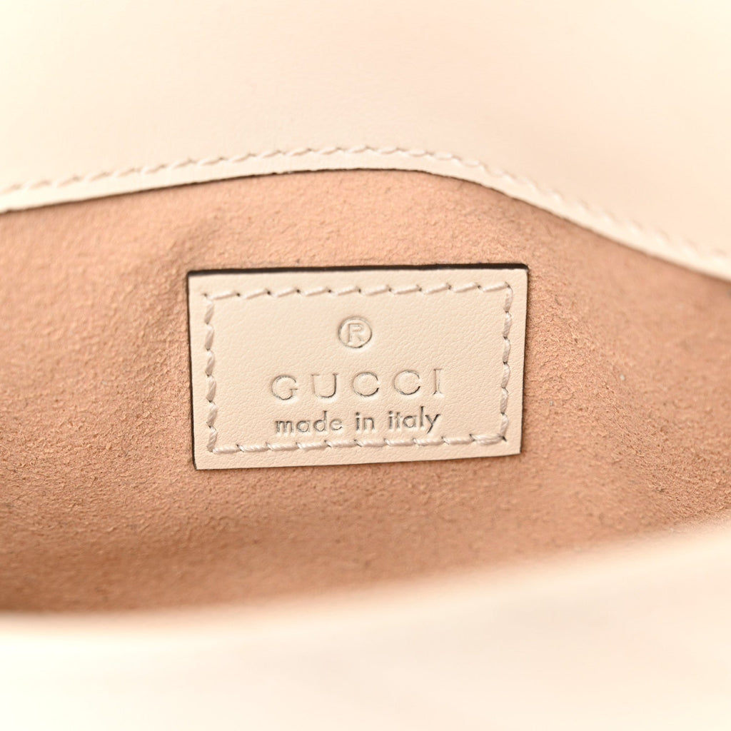 Calfskin Matelasse Monochrome GG Marmont Chain Belt Bag Mystic White