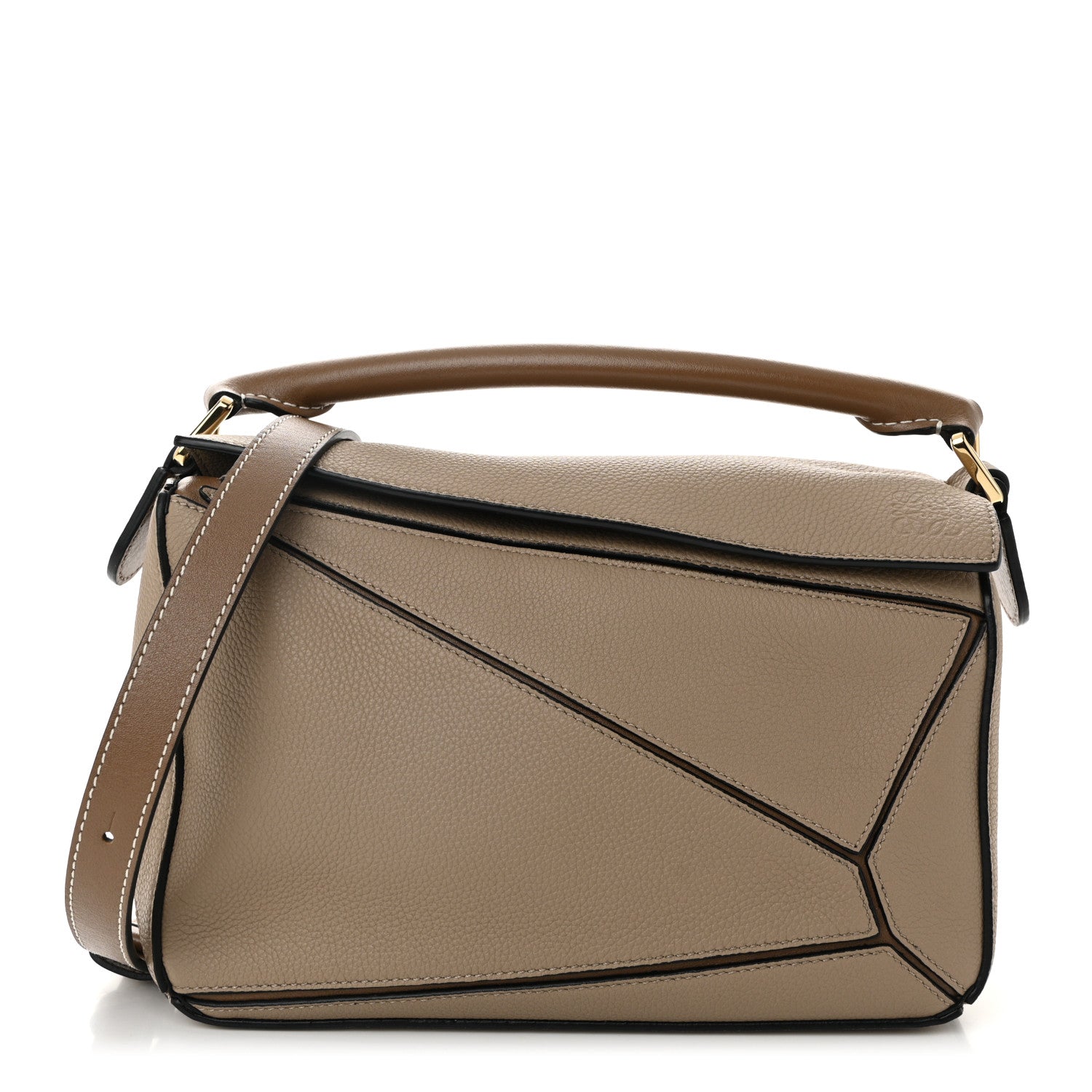 Grained Calfskin Small Puzzle Bag Sand Mink