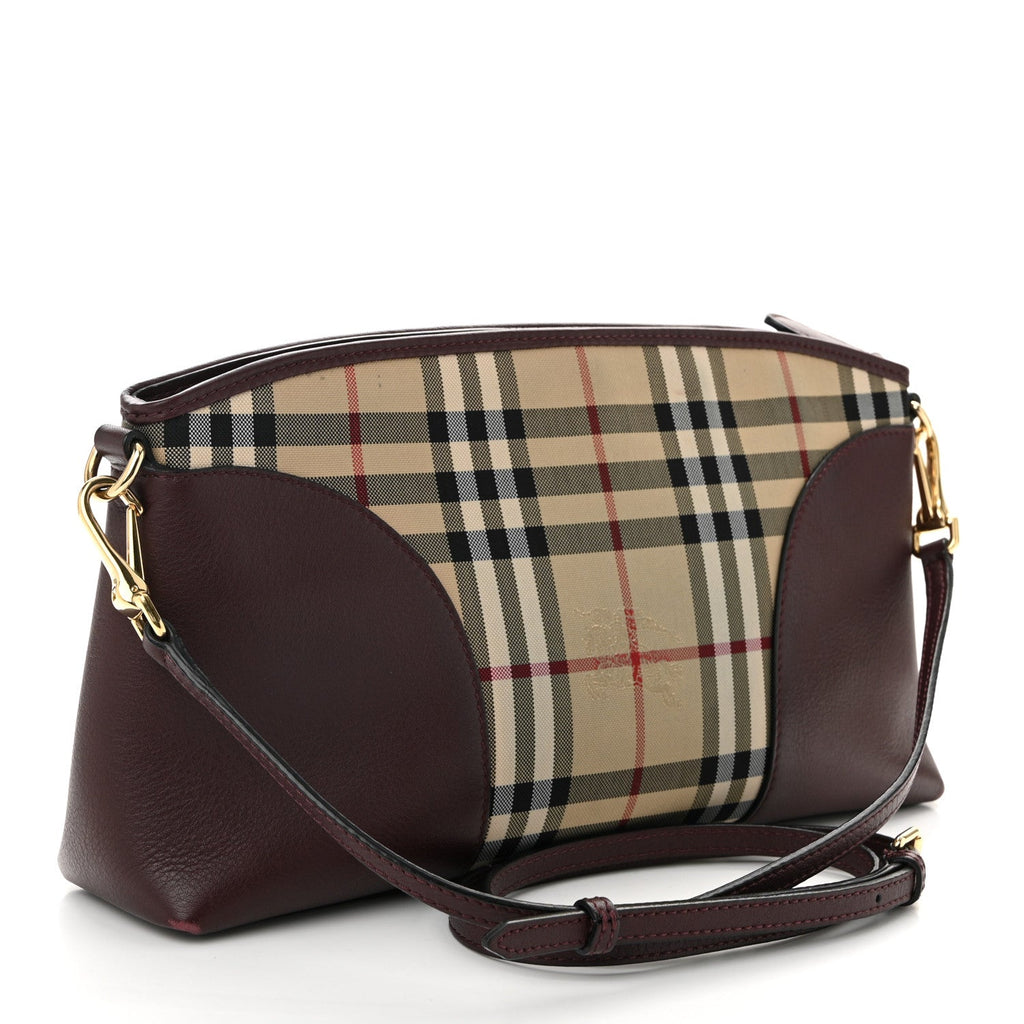 Horseferry Check Small Chichester Crossbody Clutch Bag Burgundy