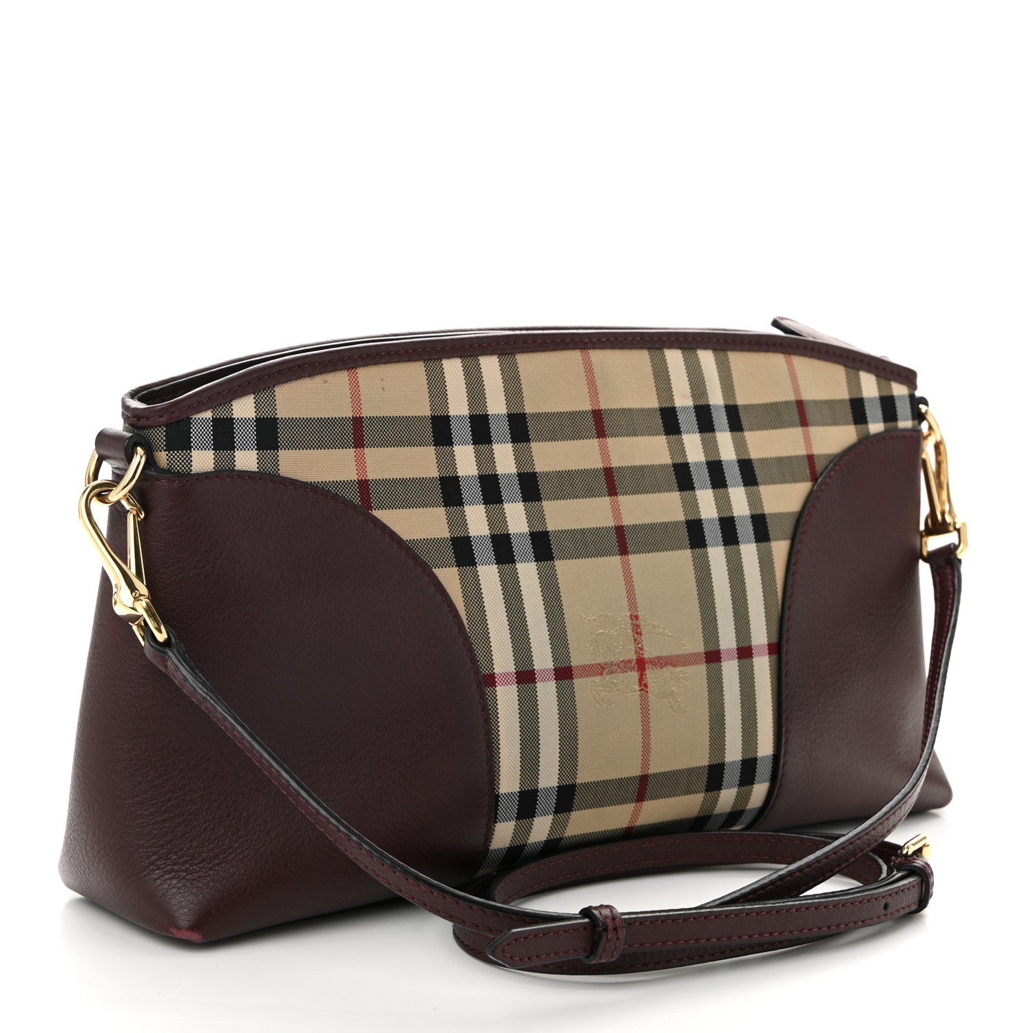 Horseferry Check Small Chichester Crossbody Clutch Bag Burgundy