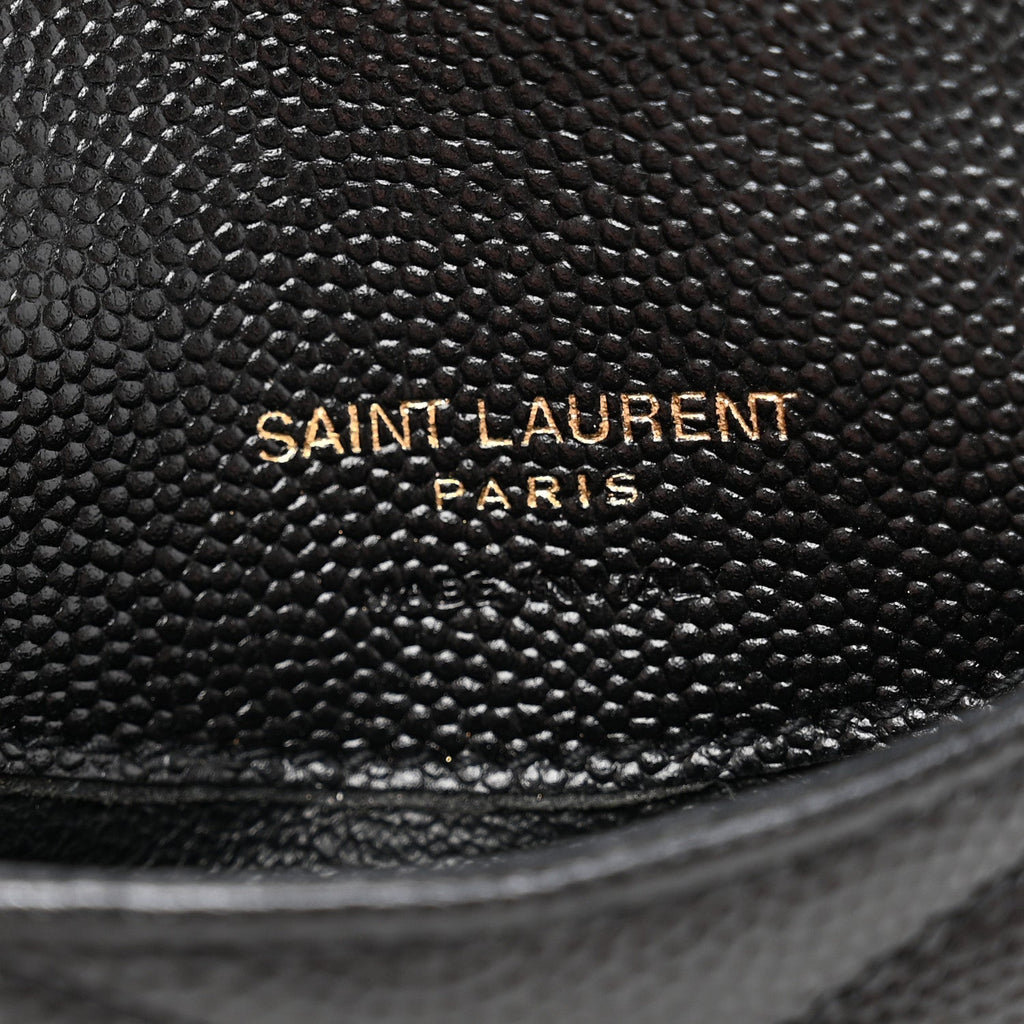 Grain De Poudre Matelasse Chevron Monogram Compact Wallet Black