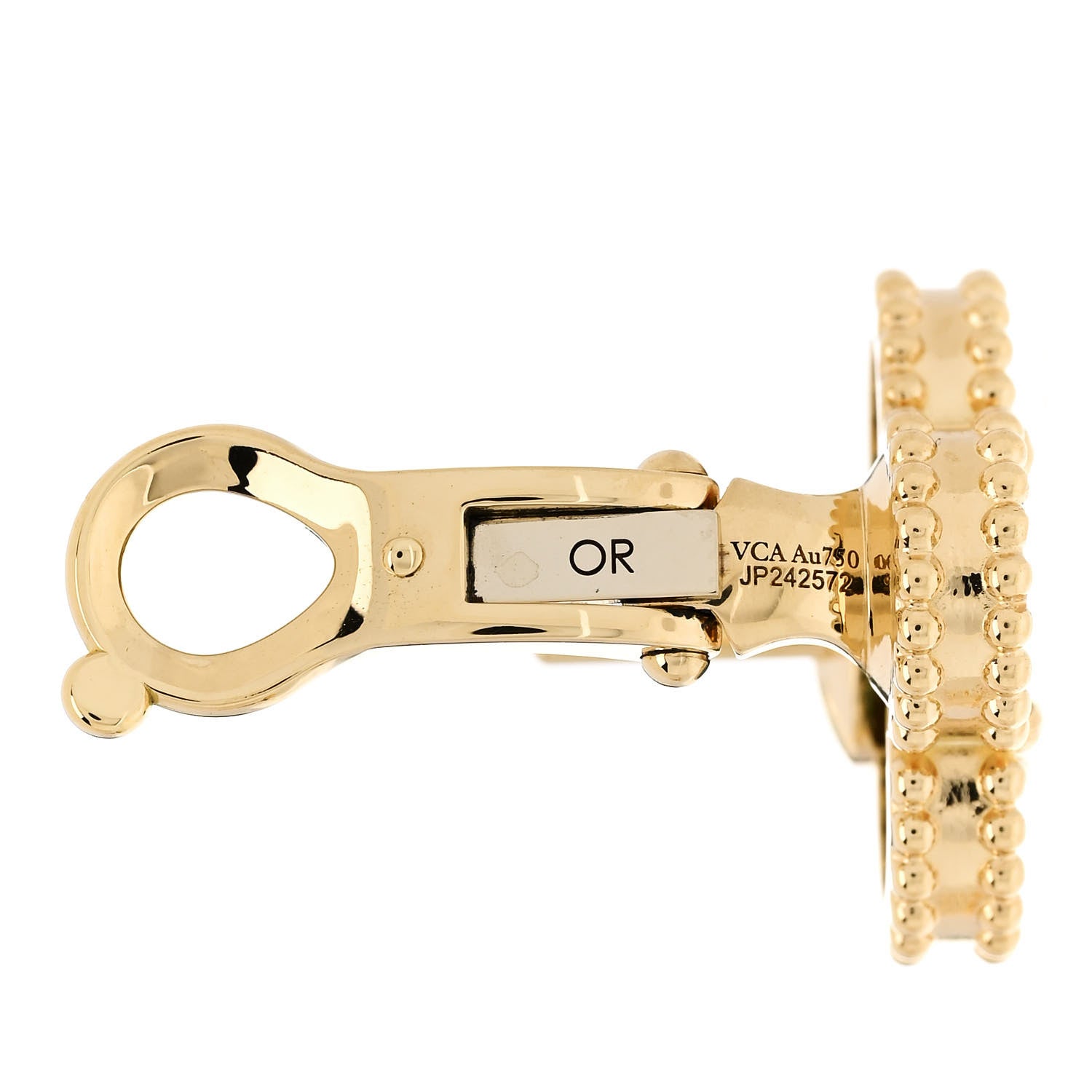 18K Yellow Gold Malachite Vintage Alhambra Earrings