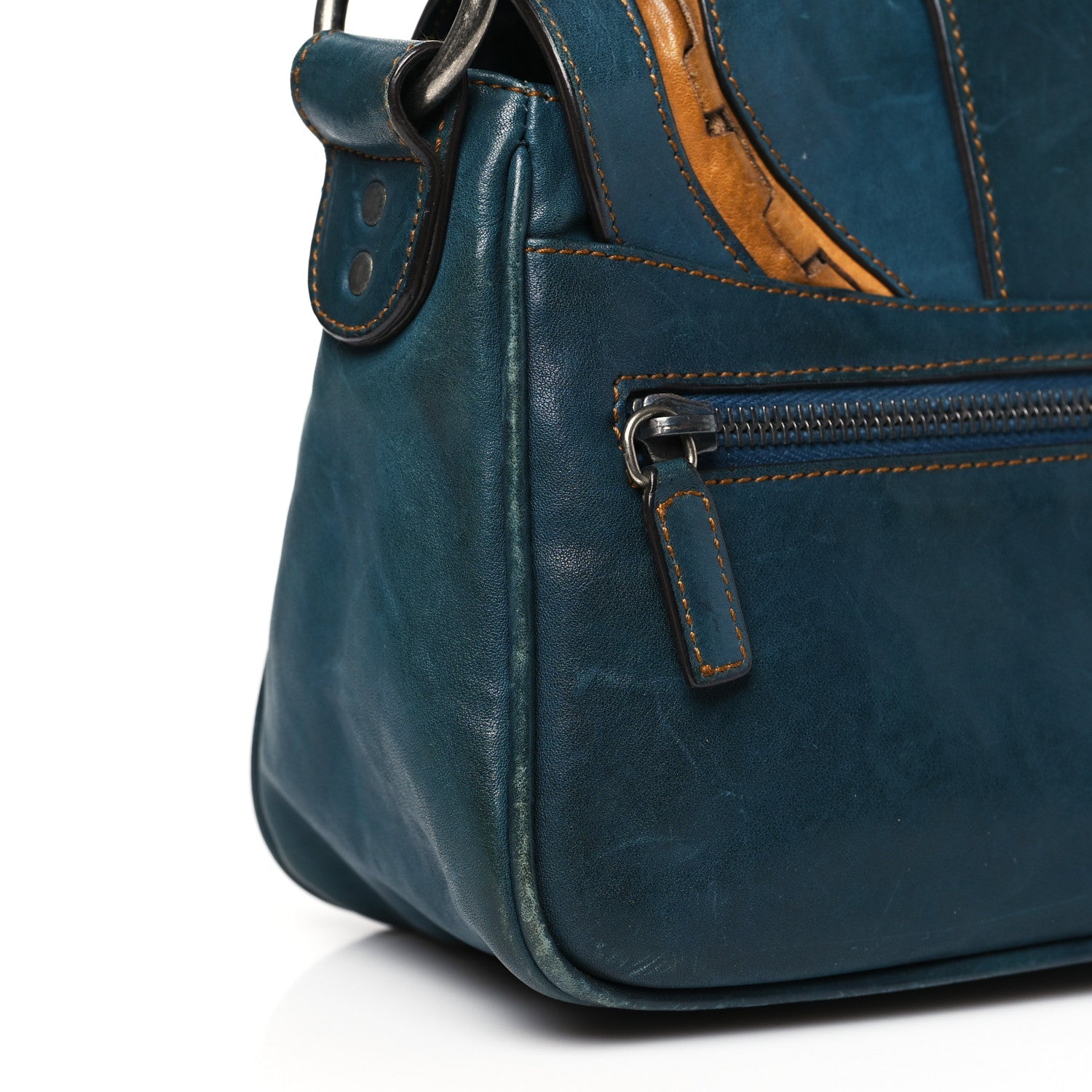 Calfskin Mini Gaucho Crossbody Bag Blue