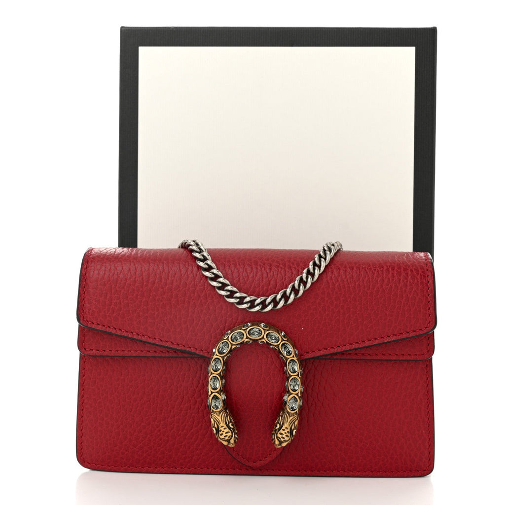 Calfskin Super Mini Dionysus Shoulder Bag Hibiscus Red