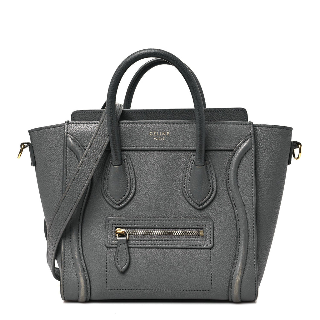 Drummed Calfskin Nano Luggage Kohl