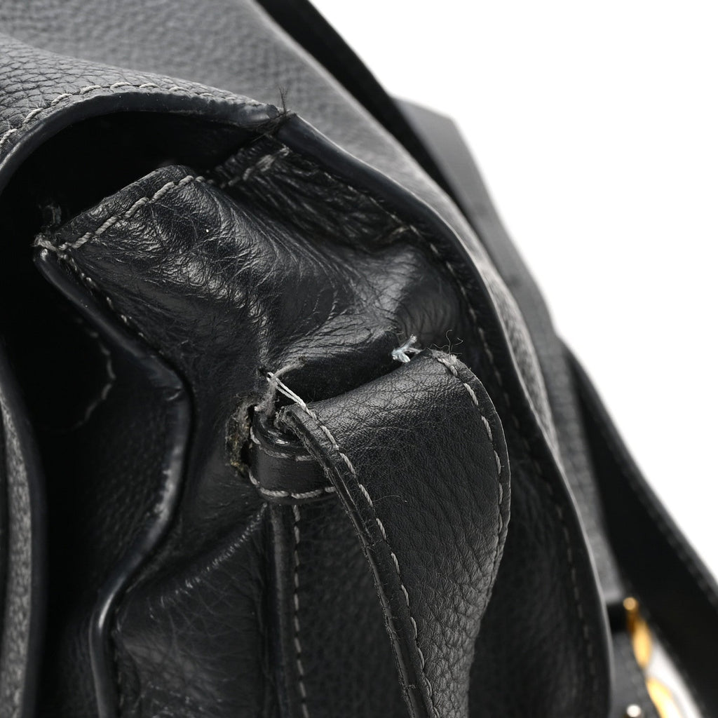 Calfskin Medium Marcie Round Crossbody Bag Black