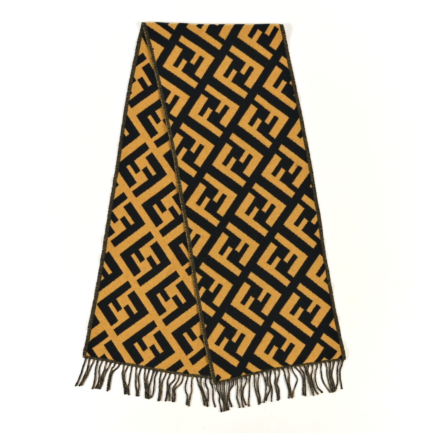 Cashmere FF Scarf Yellow Black