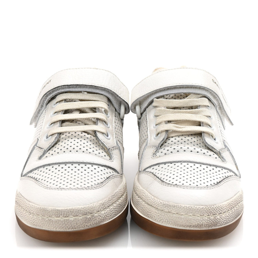 Calfskin Perforated Womens SL24 Sneakers 36 White