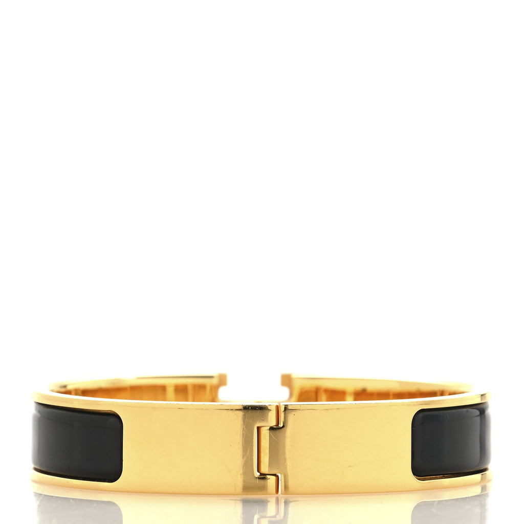 Enamel Narrow Clic Clac H Bracelet PM Black