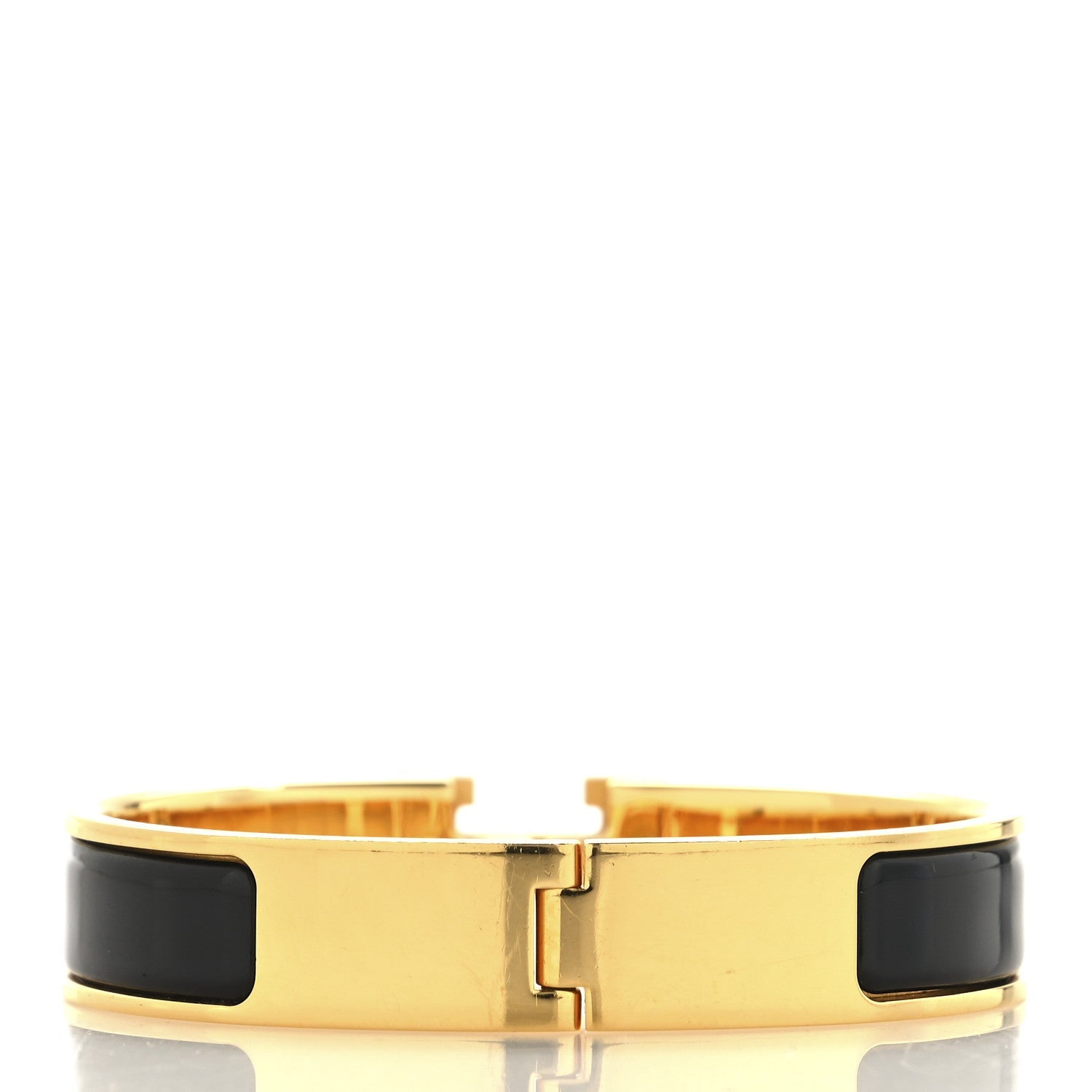 Enamel Narrow Clic Clac H Bracelet PM Black