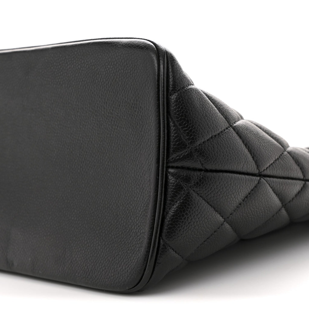 Caviar Quilted Medallion Tote Black