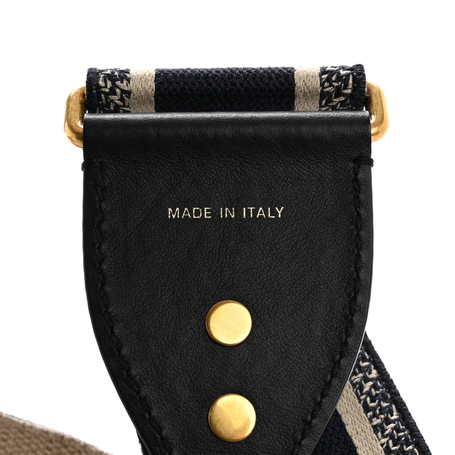 Canvas Embroidered Shoulder Strap Black