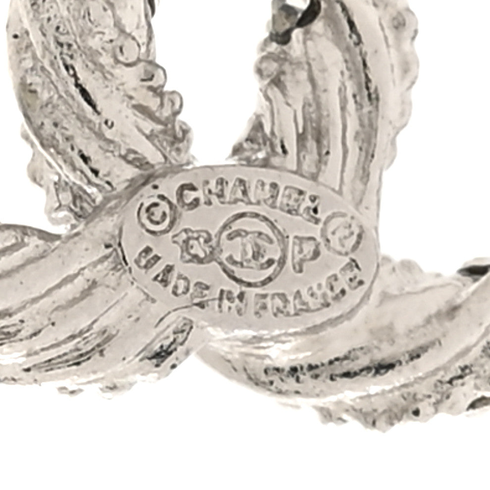 Crystal Twisted CC Earrings Silver