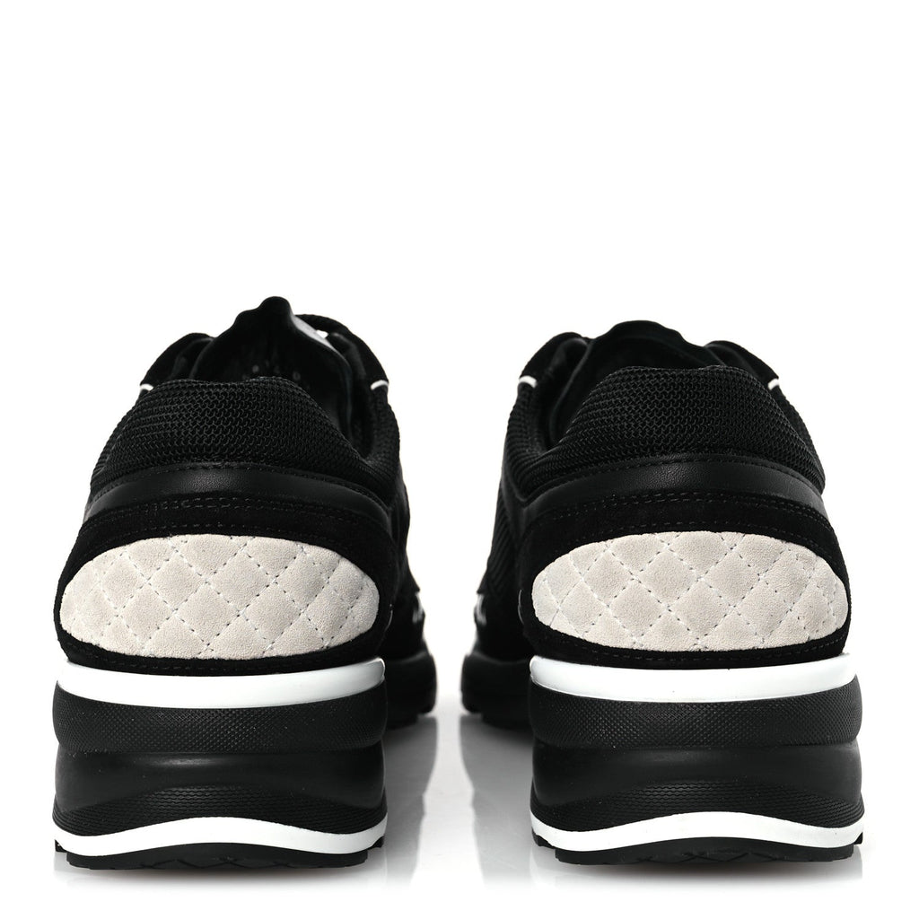 Mixed Fibers Suede Shiny Calfskin Womens CC Sneakers 40.5 Black