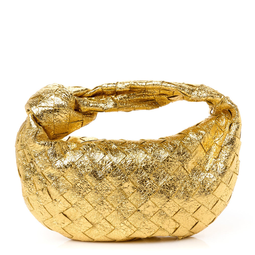 Metallic Nappa Intrecciato Mini Jodie Gold