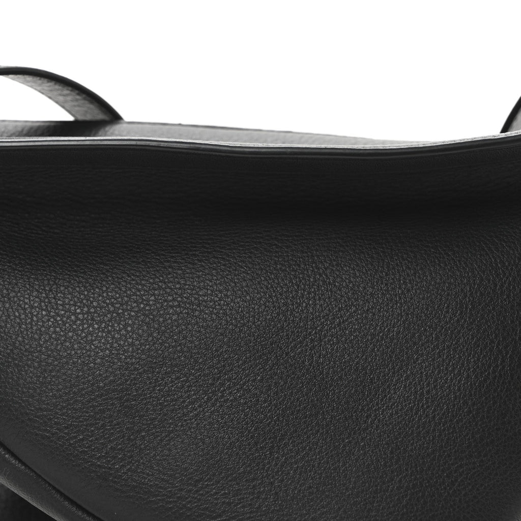 Grained Calfskin Small Slouchy Banana Bag Black