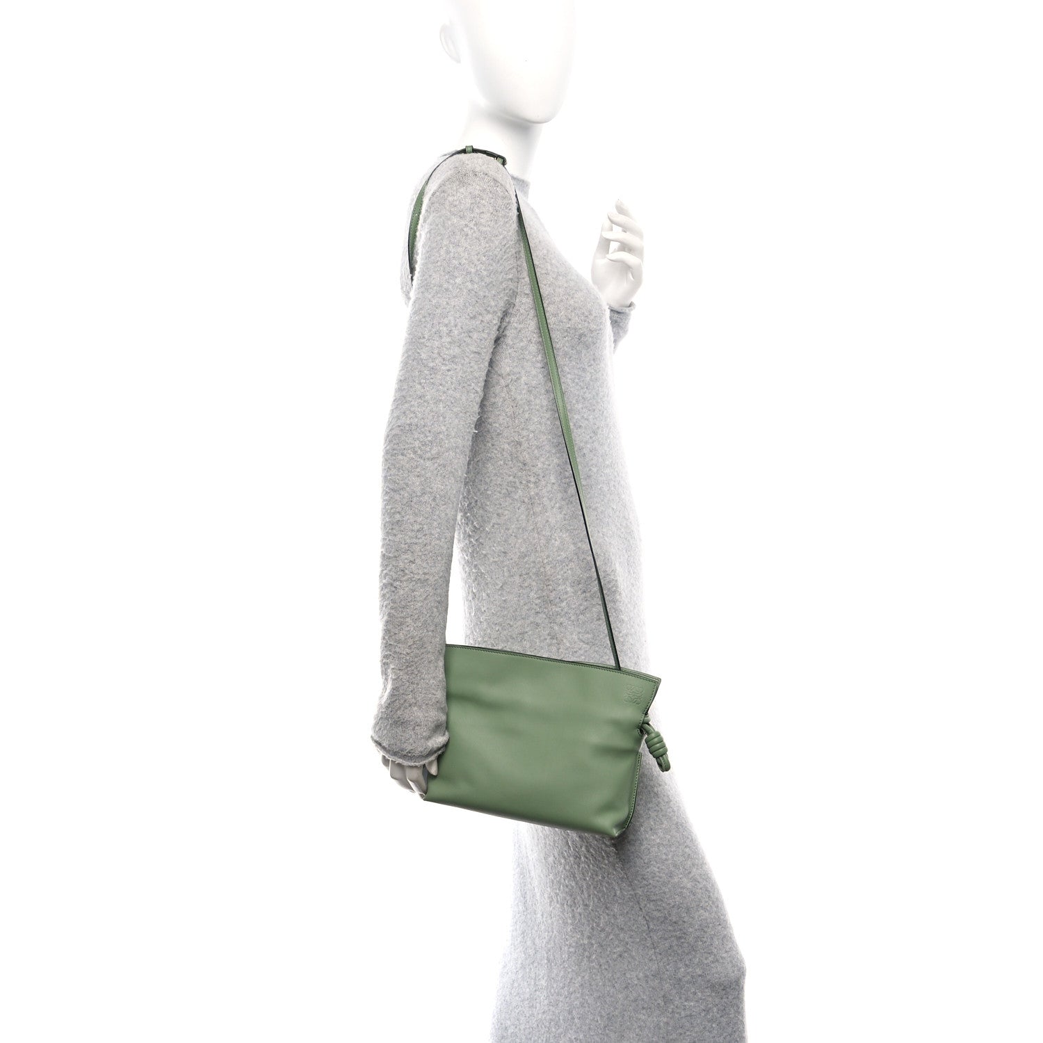 Calfskin Mini Flamenco Knot Clutch Rosemary