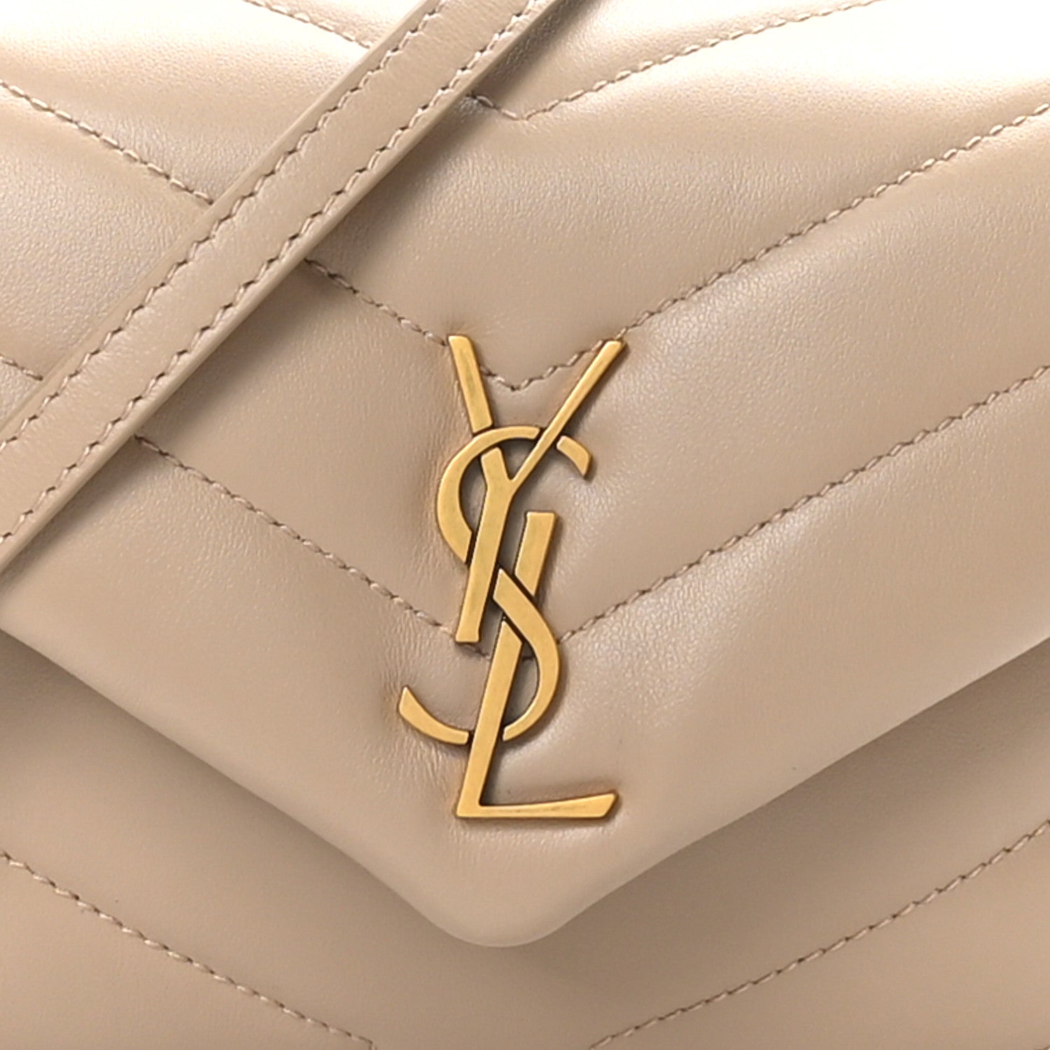 Calfskin Y Quilted Monogram Toy Loulou Crossbody Bag Dark Beige