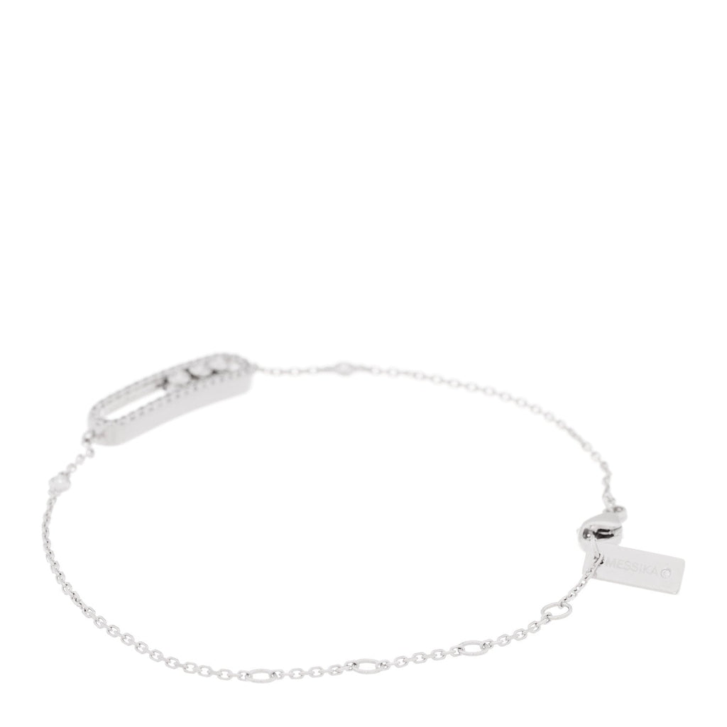 18K White Gold Diamond Classic Baby Move Pave Bracelet