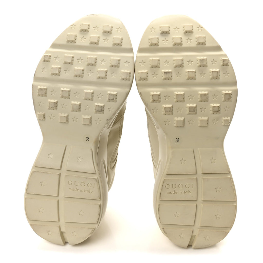 Calfskin Logo Womens Rhyton Sneakers 38 Ivory