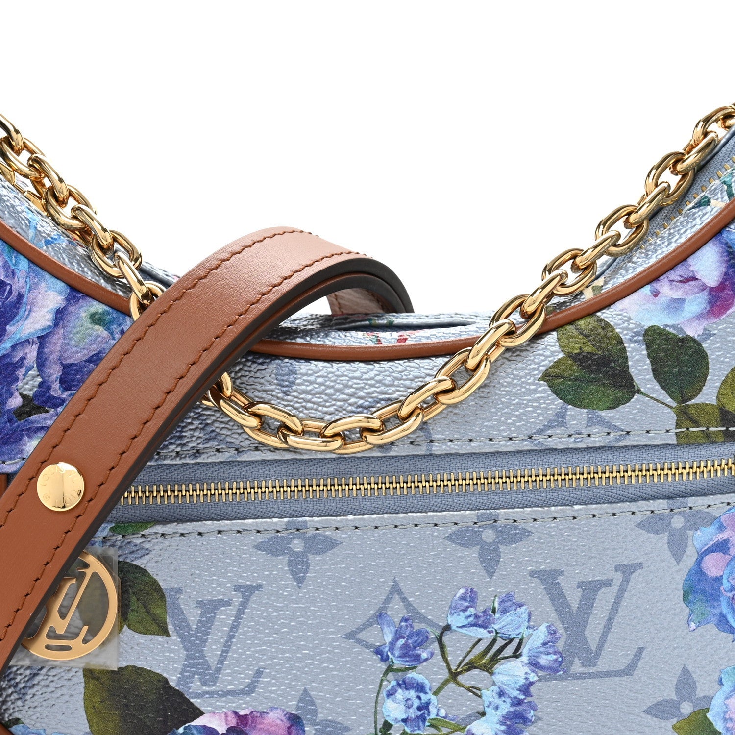 Metallic Monogram LV Garden Loop PM Blue