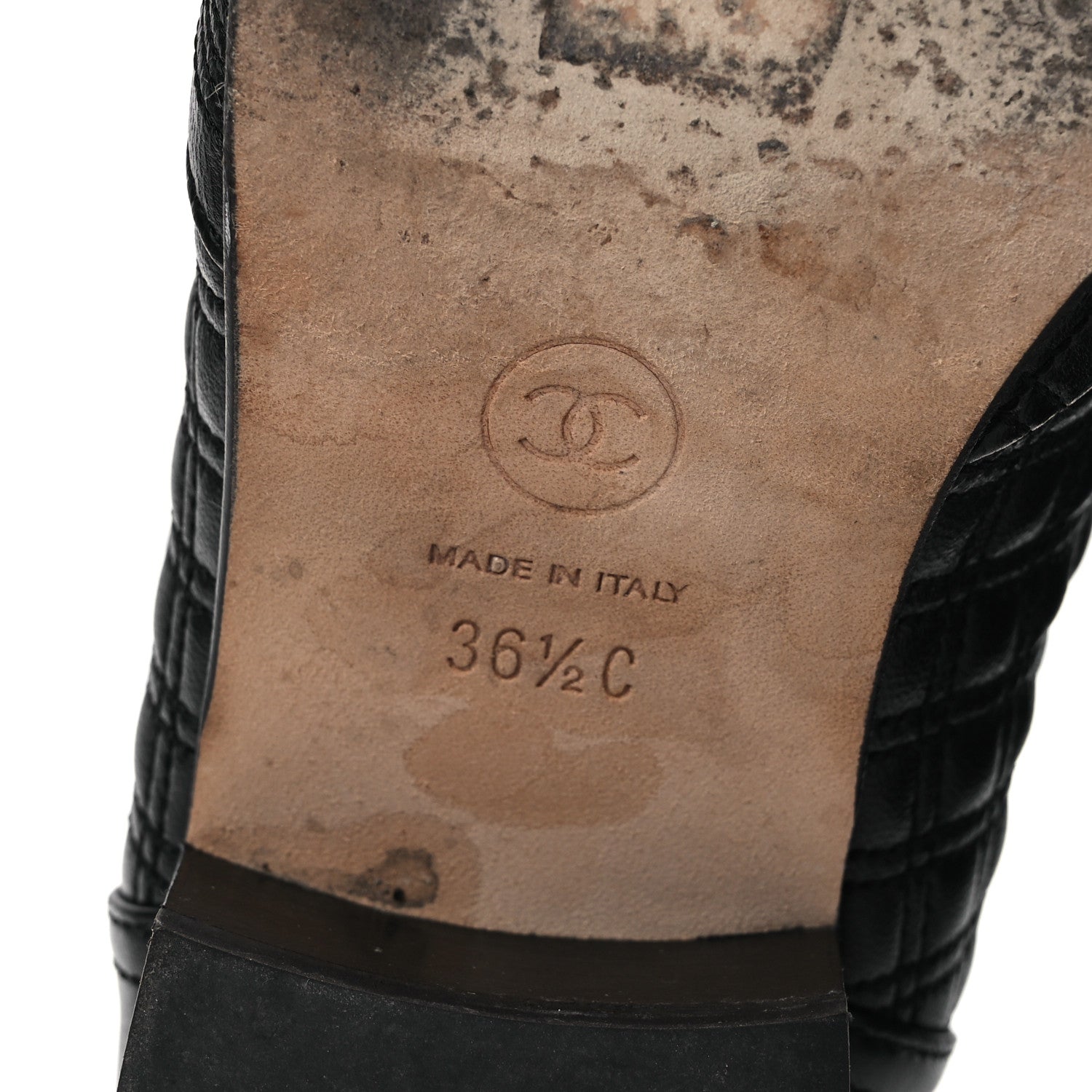 Lambskin Quilted Cap Toe Short Boots 36.5 Black