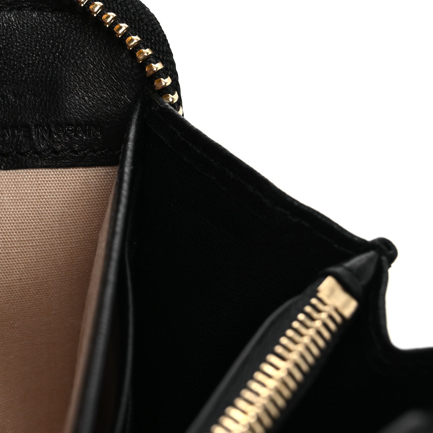 Grained Calfskin Marcie Long Zip Around Wallet Black