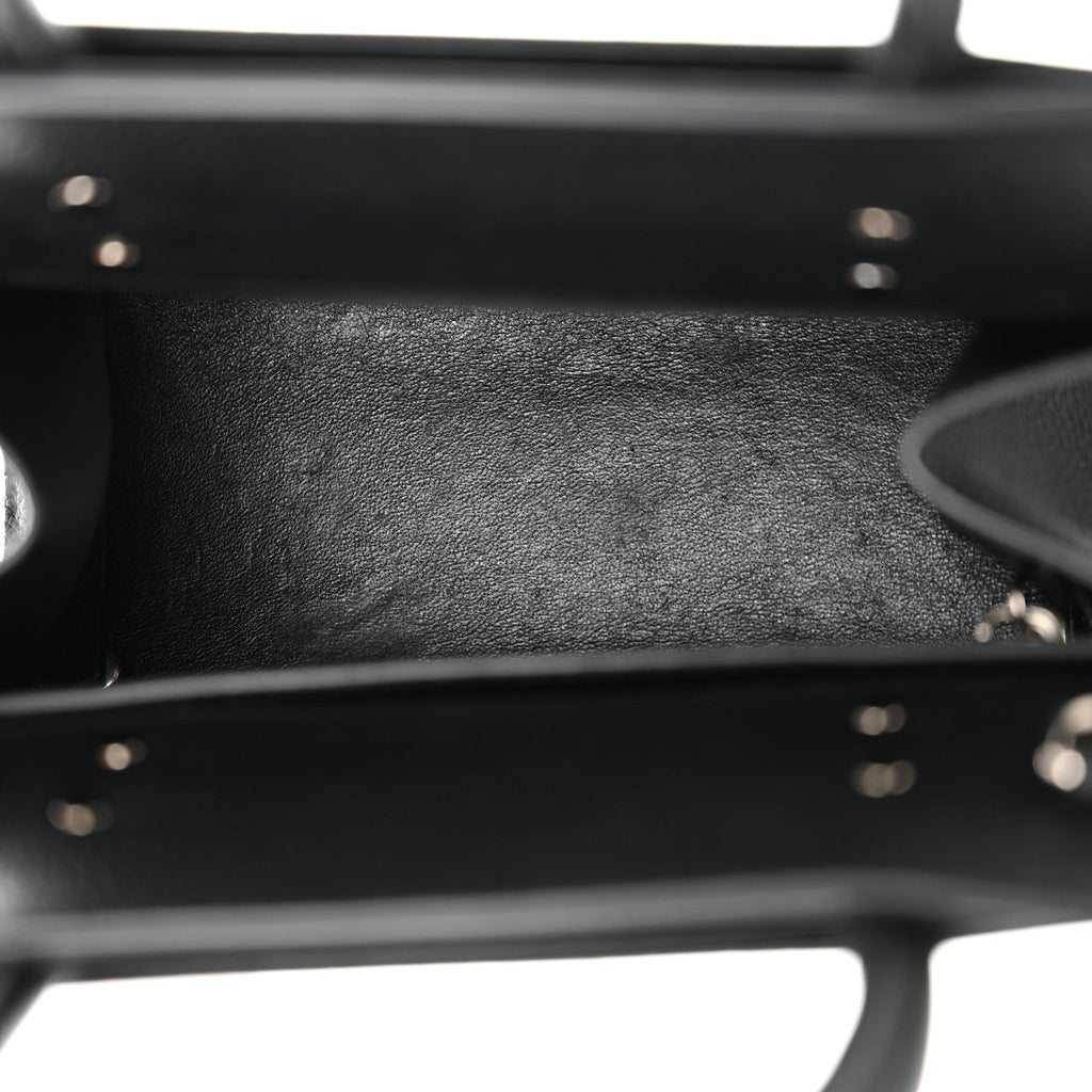 Grained Calfskin Mini Horizon Satchel Black